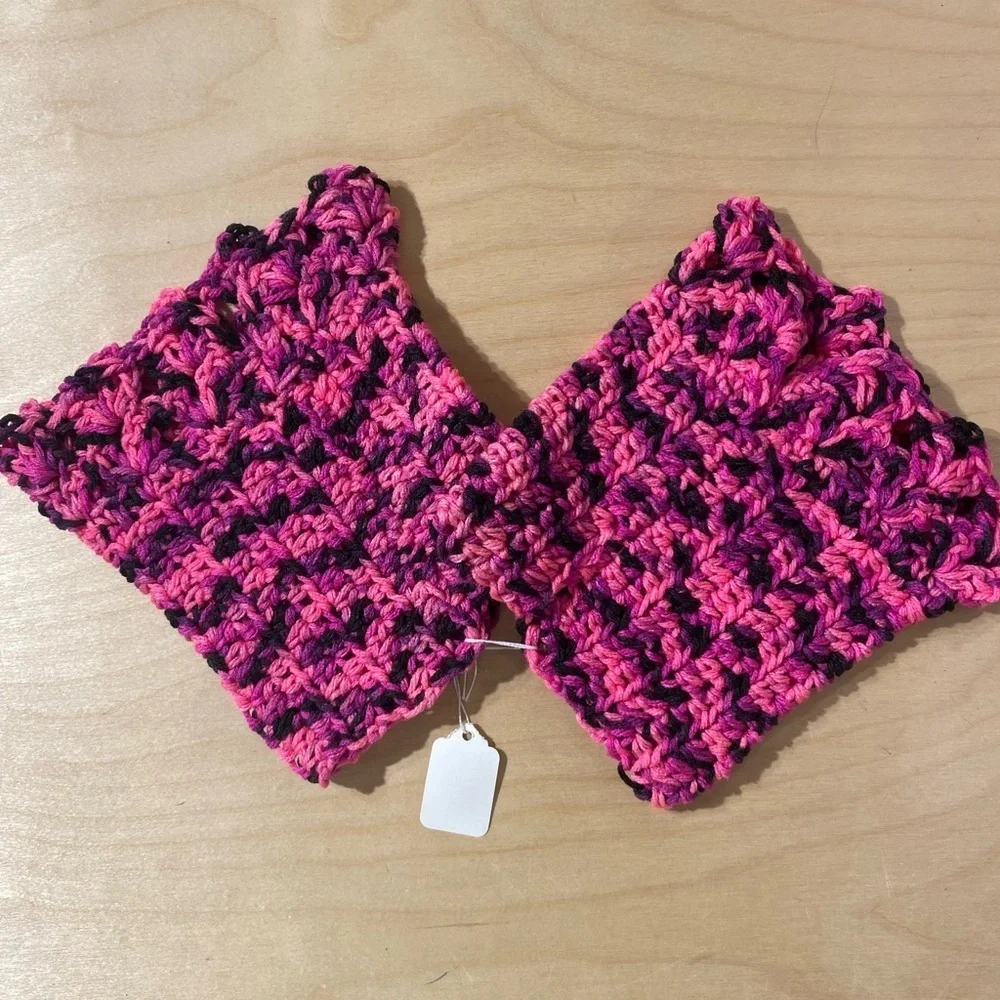 Pink and Black Crochet Boot Toppers (OT)